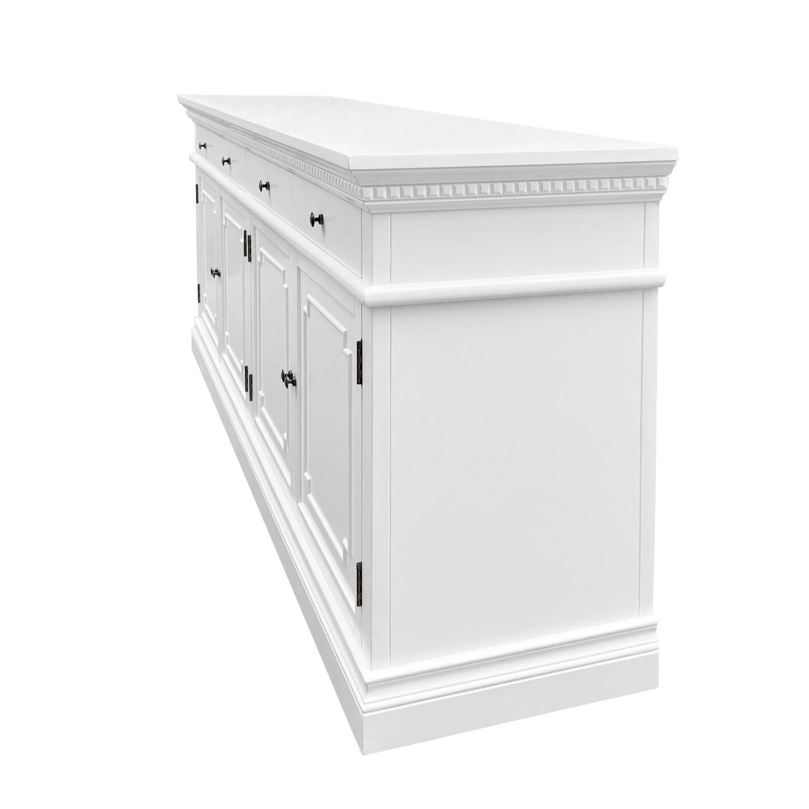 New England Hamptons 4 Drawers 4 Doors Sideboard Buffet & Console Cabinet - Image 13