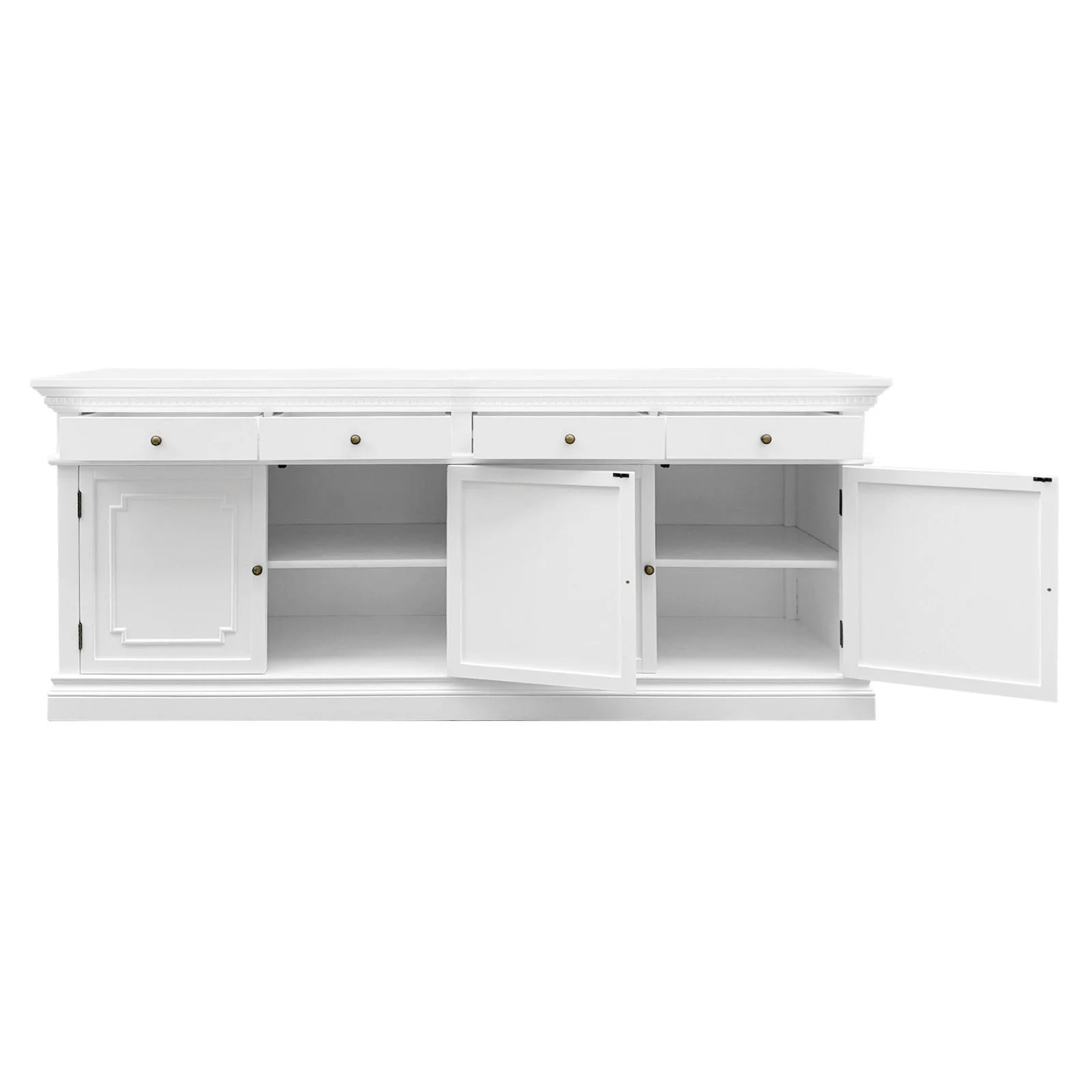 New England Hamptons 4 Drawers 4 Doors Sideboard Buffet & Console Cabinet - Image 15