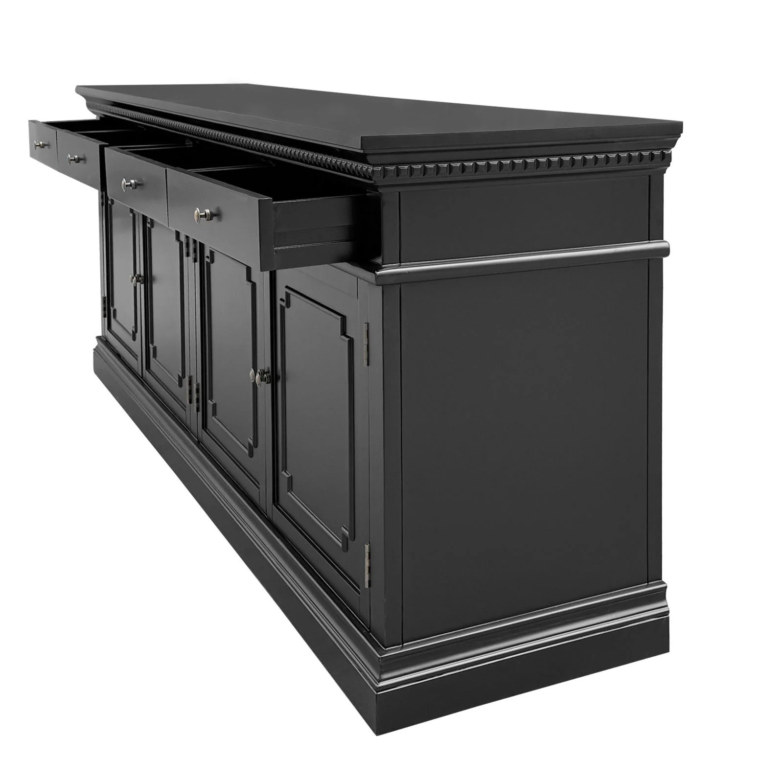 New England Hamptons 4 Drawers 4 Doors Sideboard Buffet & Console Cabinet - Image 24