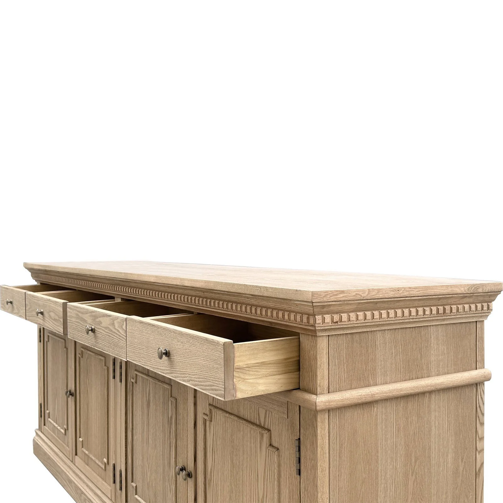 New England Hamptons 4 Drawers 4 Doors Sideboard Buffet & Console Cabinet - Image 8