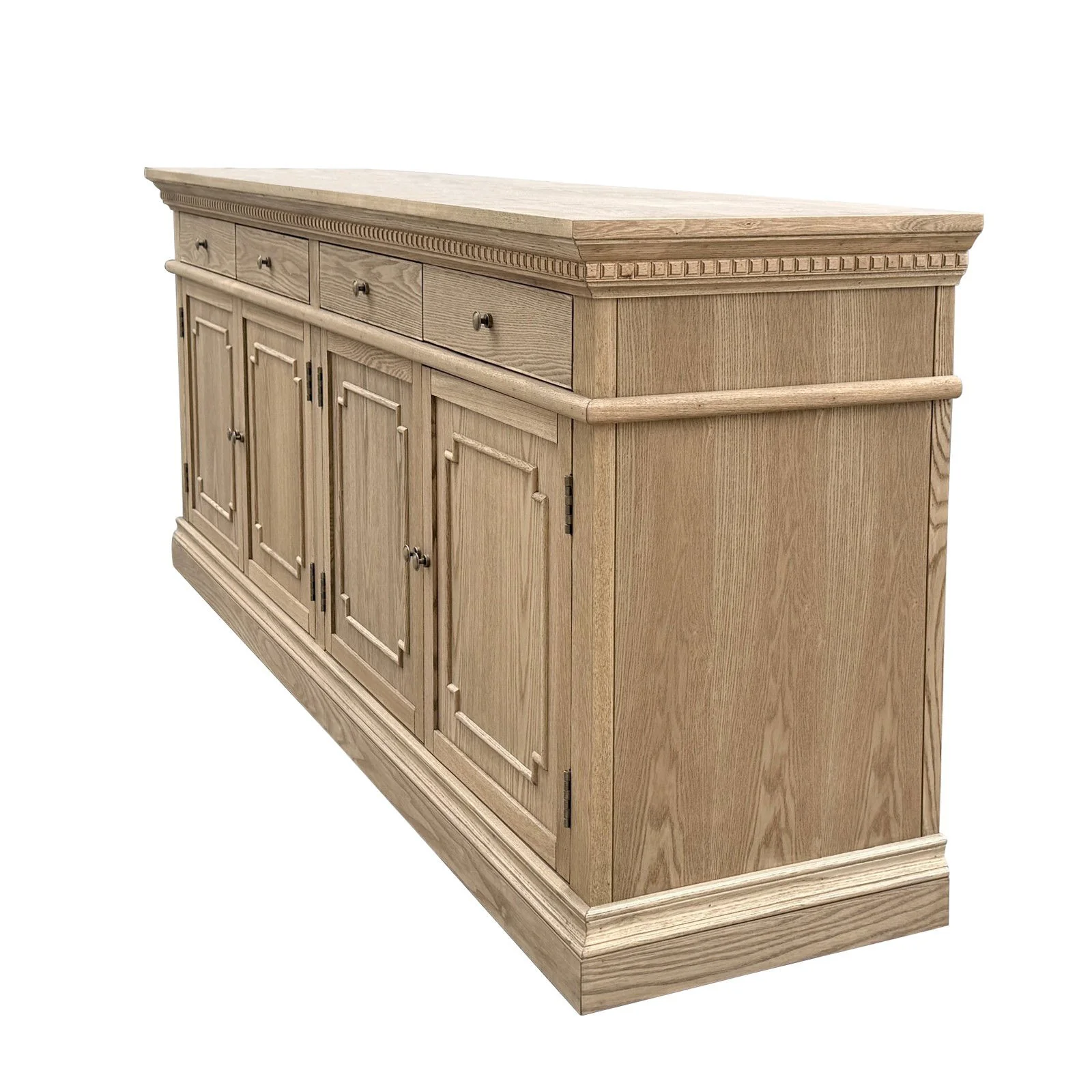 New England Hamptons 4 Drawers 4 Doors Sideboard Buffet & Console Cabinet - Image 9