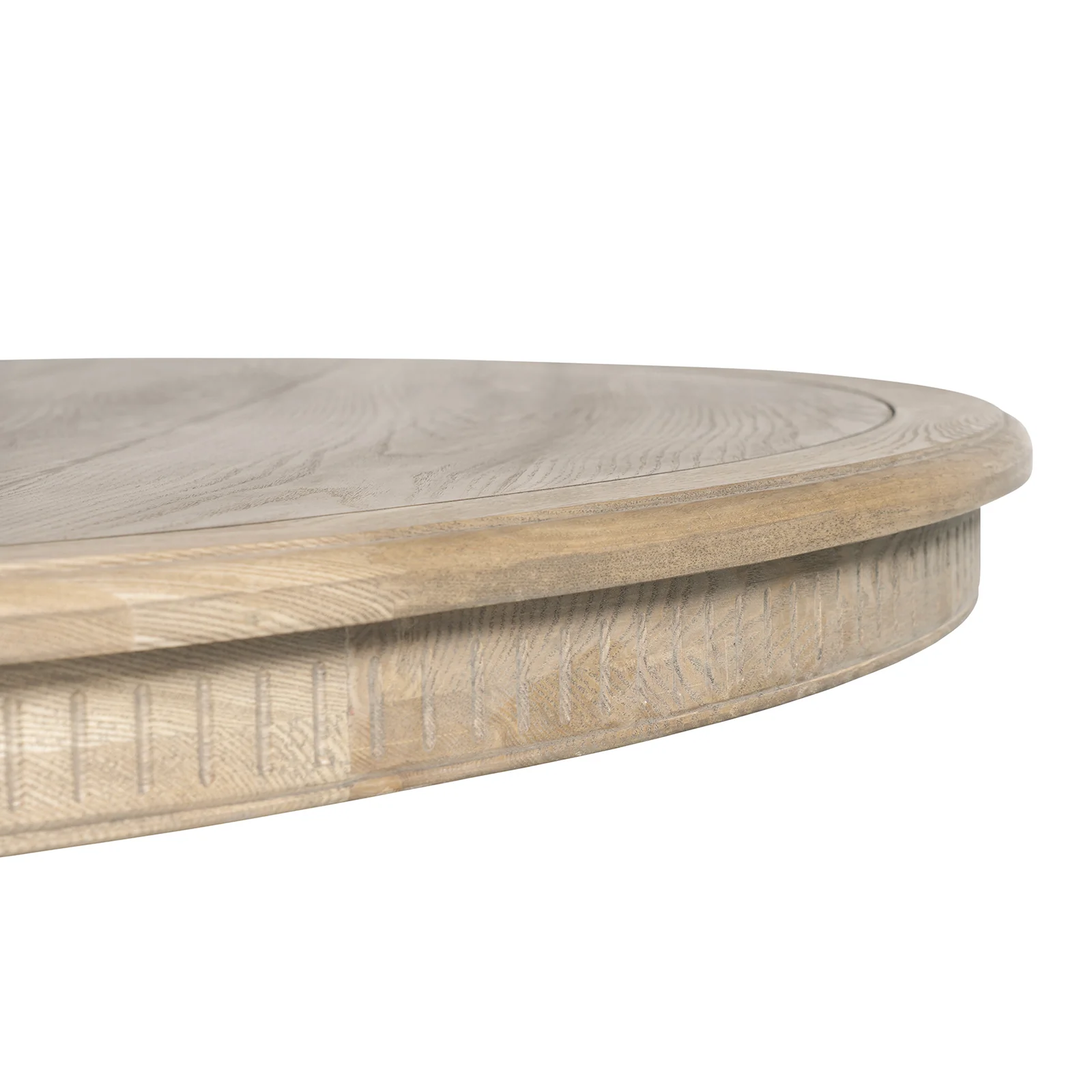 New England Hamptons Round Dining Table with Dentil Molding in Natural Ash Pedestal Base 150cm-190cm - Image 16