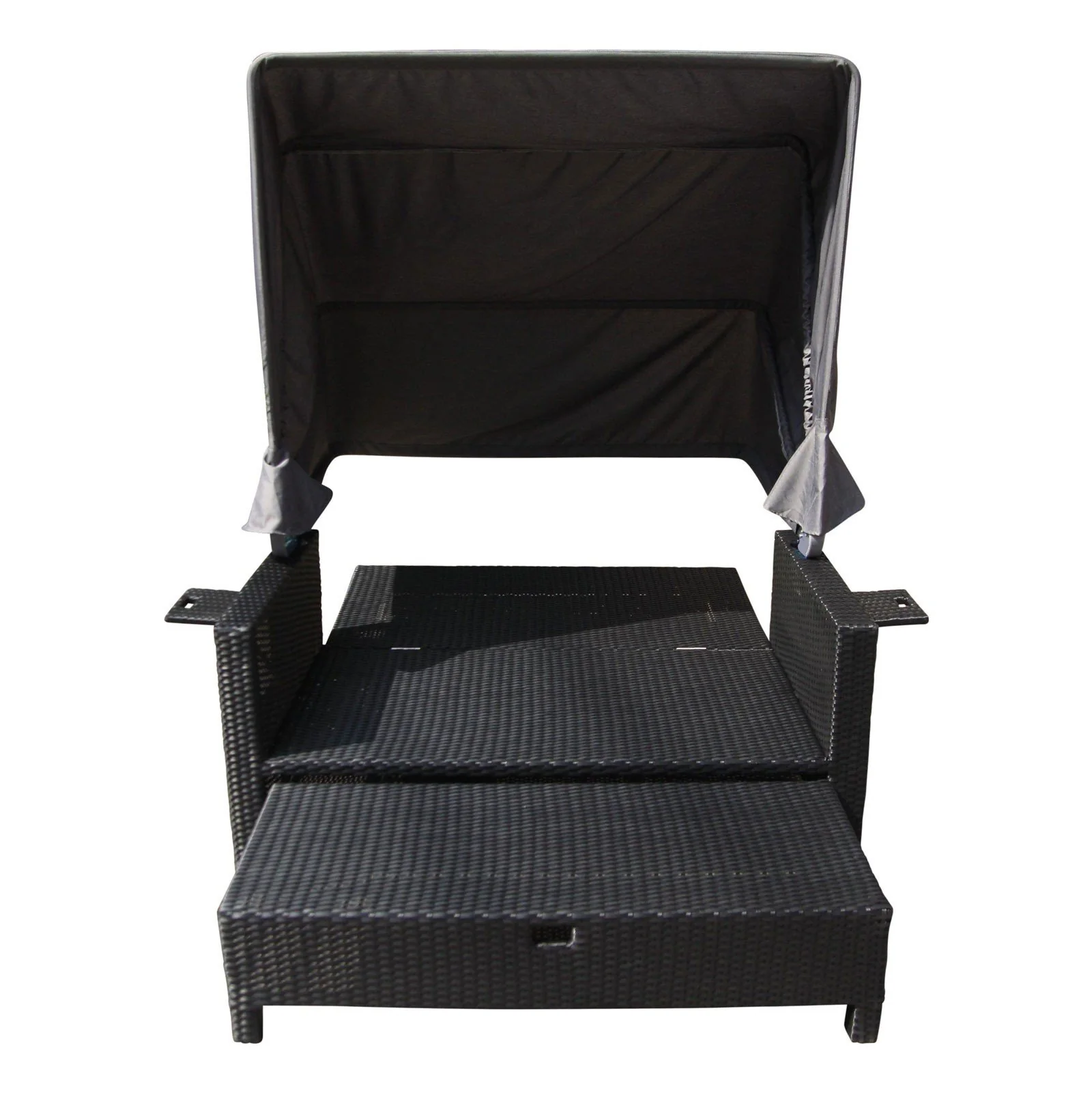 Outdoor Living Fiji Wicker Rattan Canopy Sofa Bed Sun Lounger with cushions - Image 5