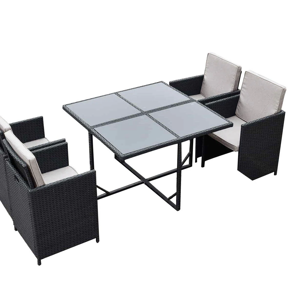 Outdoor Living Havana Wicker Rattan 5 Piece 4 Seater Dining Set - Image 3