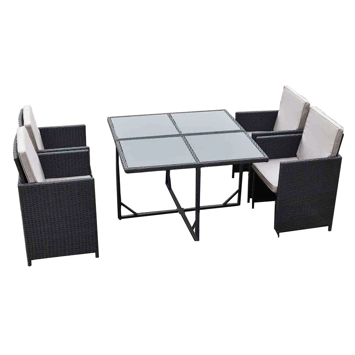 Outdoor Living Havana Wicker Rattan 5 Piece 4 Seater Dining Set - Image 4