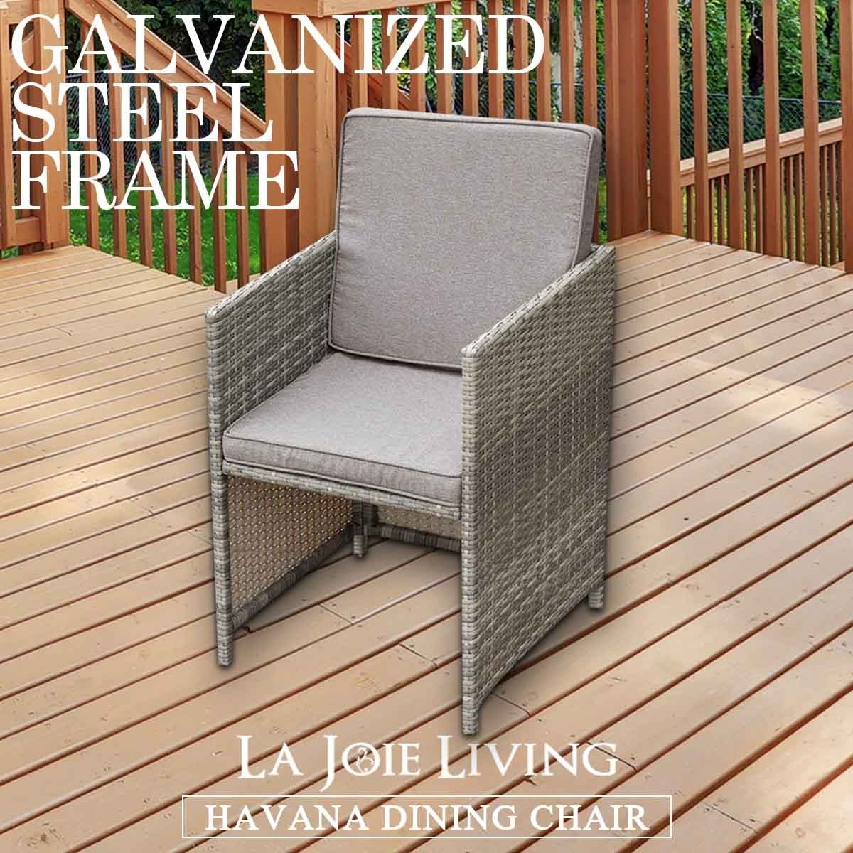 Outdoor Living Havana Wicker Rattan Dining Chair with cushion - Image 13