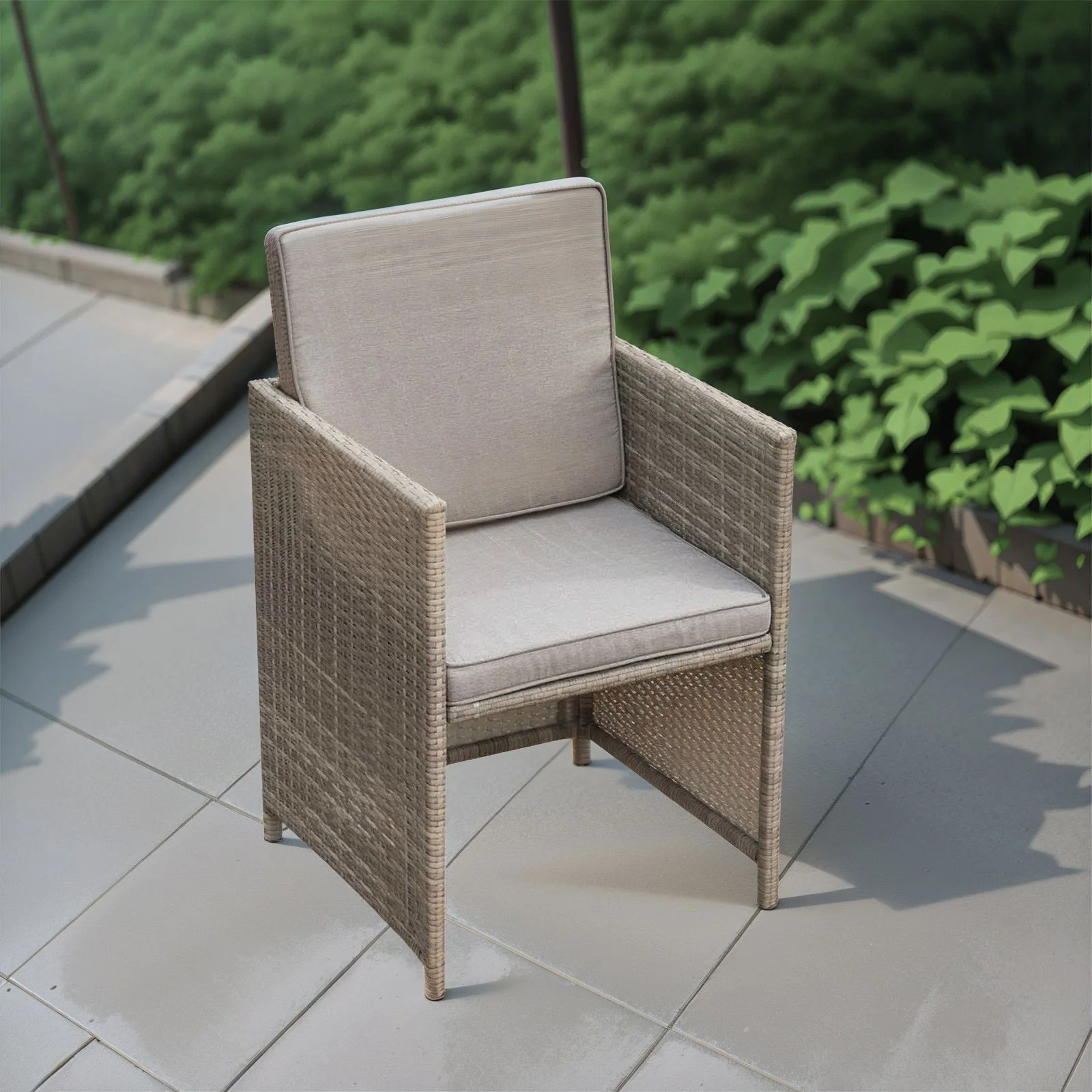 Outdoor Living Havana Wicker Rattan Dining Chair with cushion - Image 14