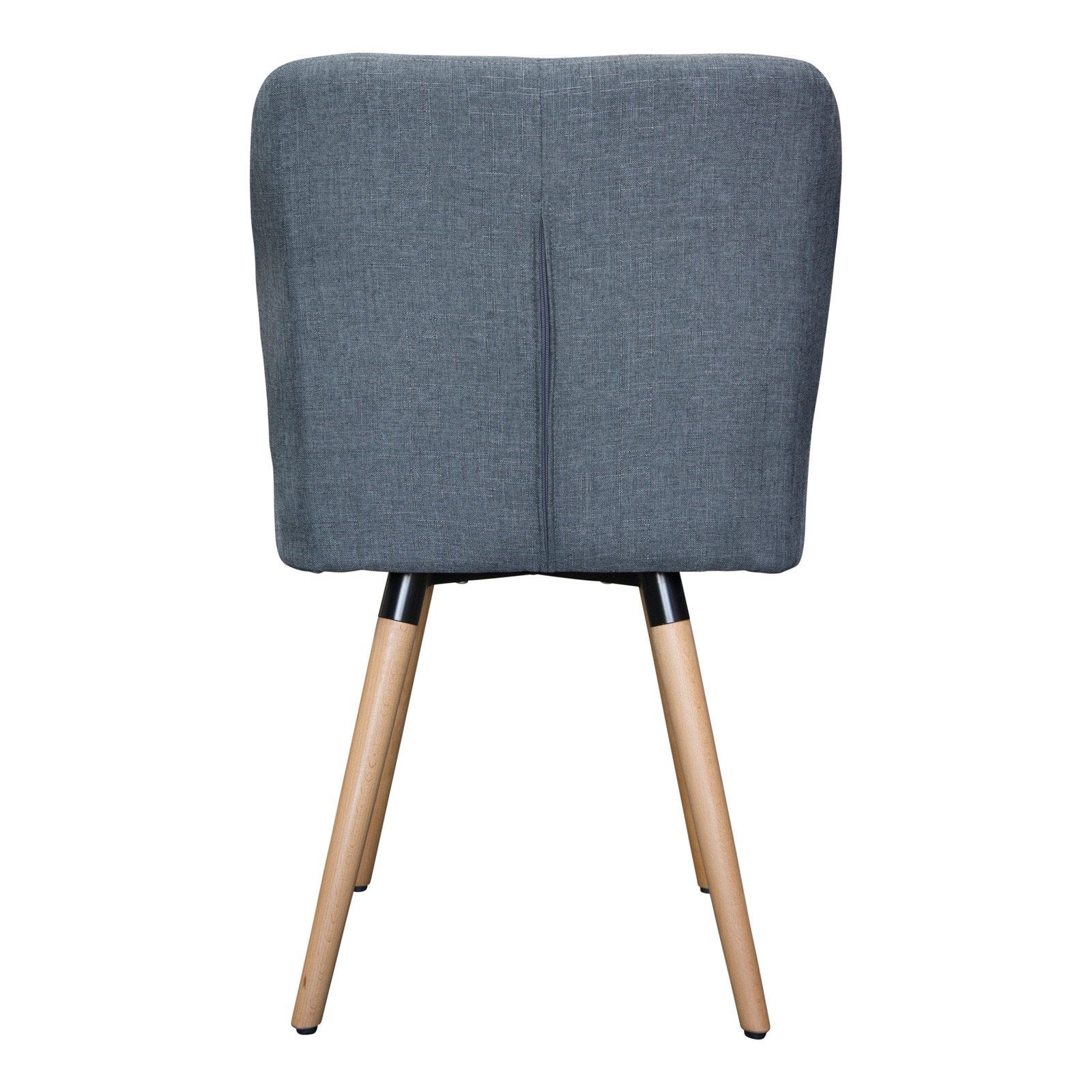 Set of 2 Upholstered Modern Fabric Dining Arm Chairs Grey - Image 3