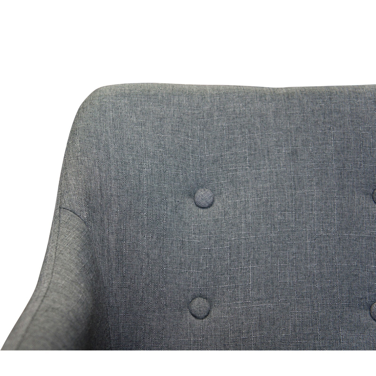 Set of 2 Upholstered Modern Fabric Dining Arm Chairs Grey - Image 5