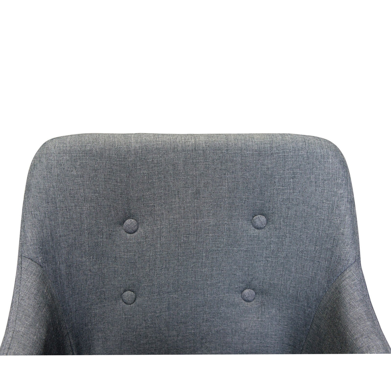 Set of 2 Upholstered Modern Fabric Dining Arm Chairs Grey - Image 7