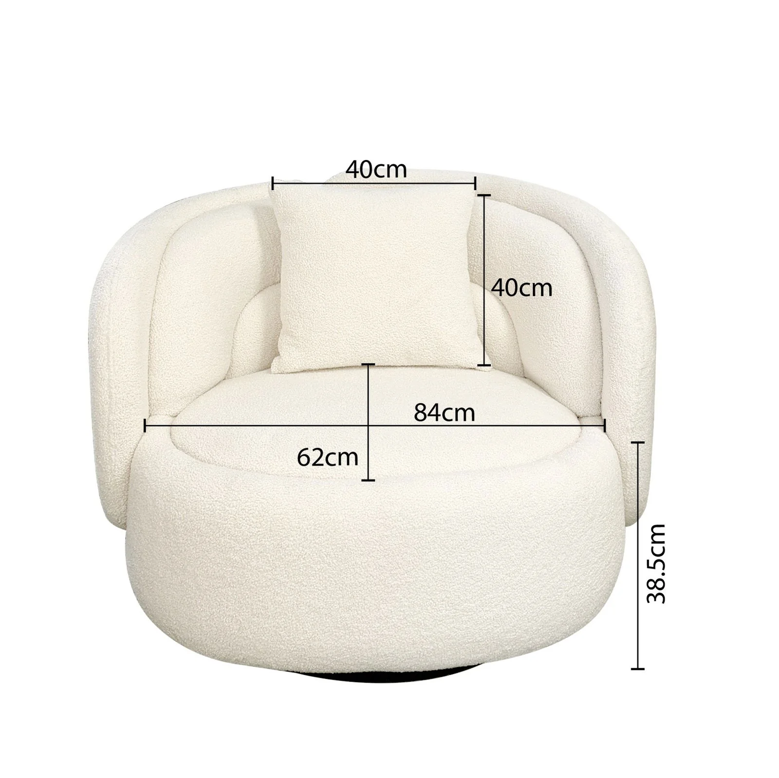 Tulip Blossom Boucle Swivel Lounge Armchair - Image 15