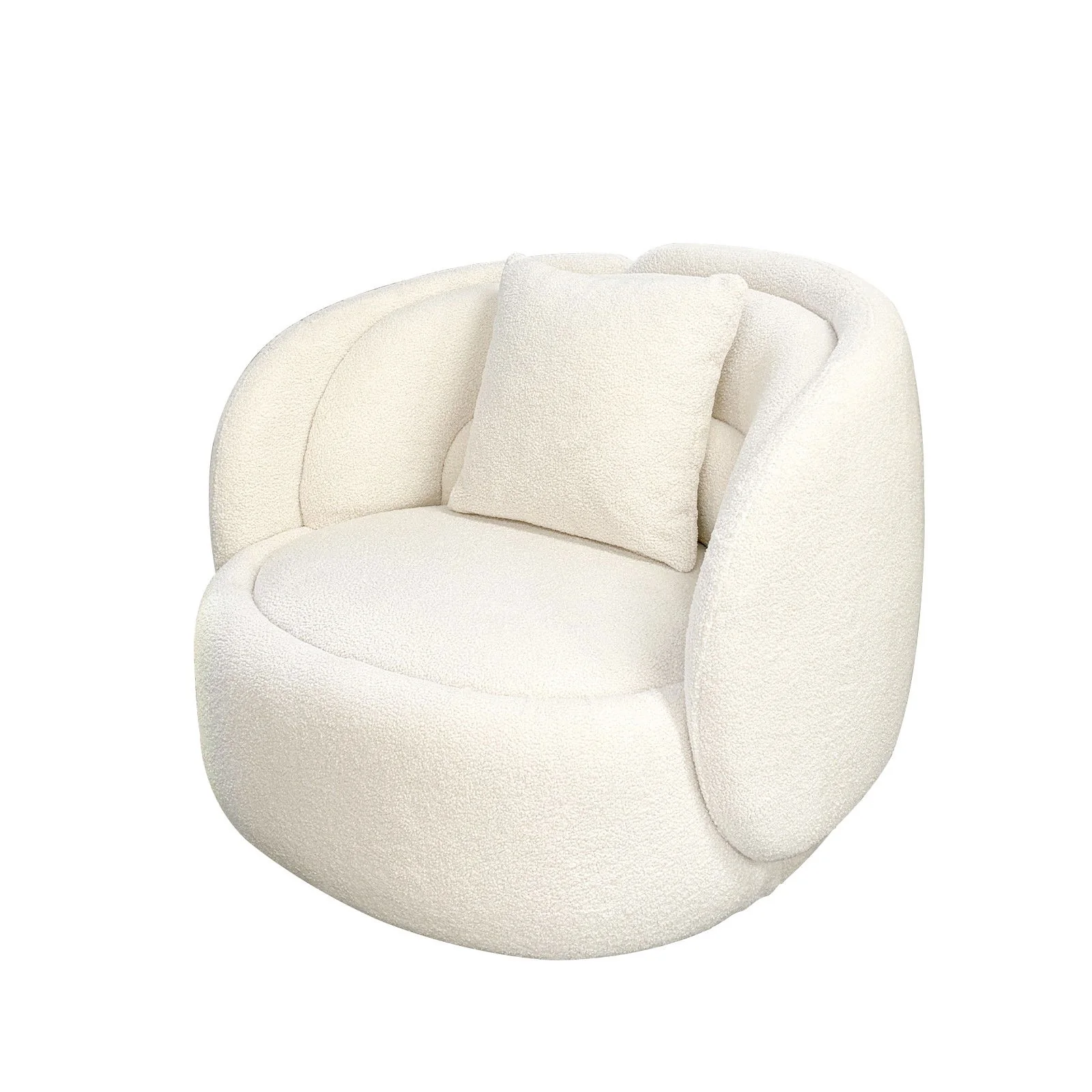 Tulip Blossom Boucle Swivel Lounge Armchair - Image 3