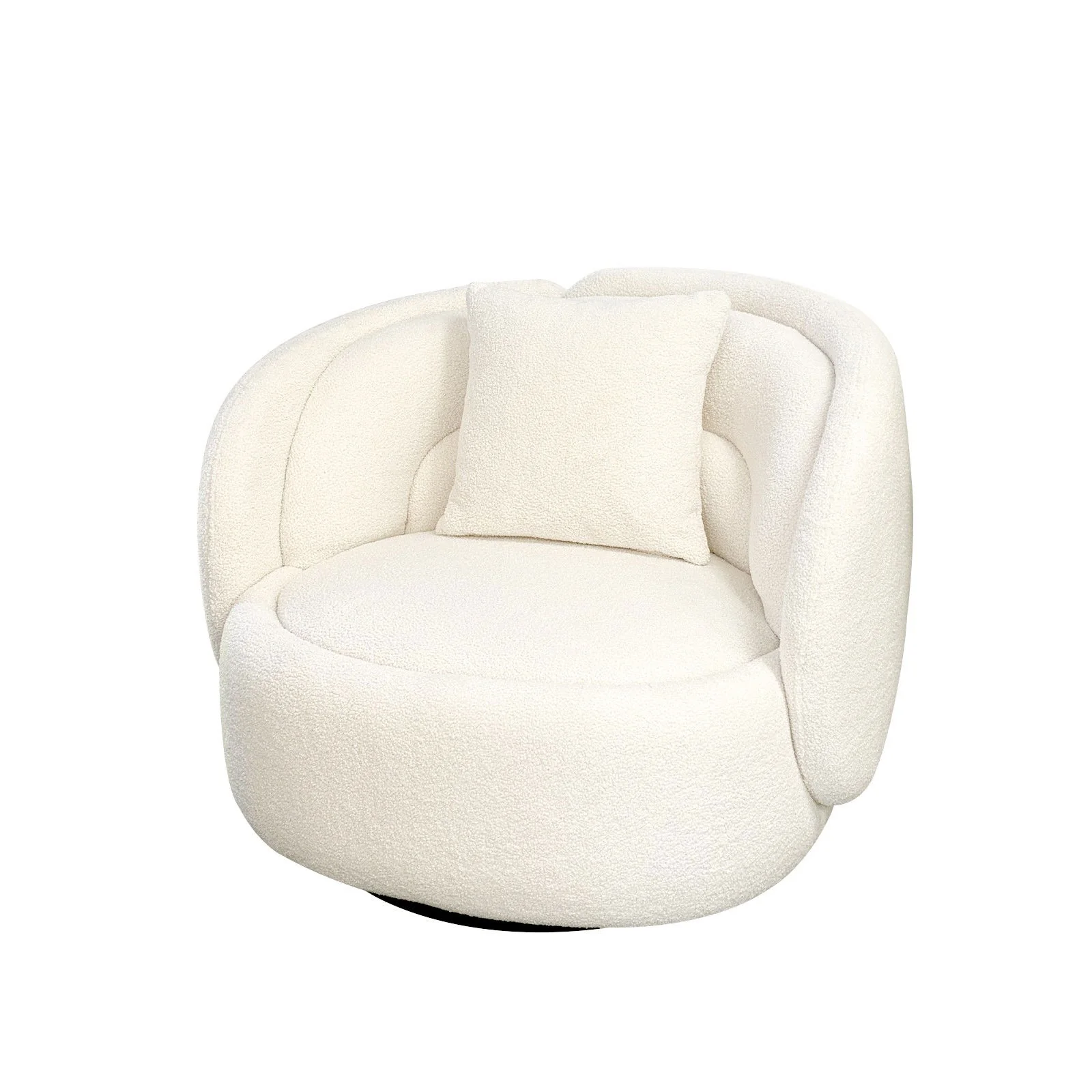 Tulip Blossom Boucle Swivel Lounge Armchair - Image 4
