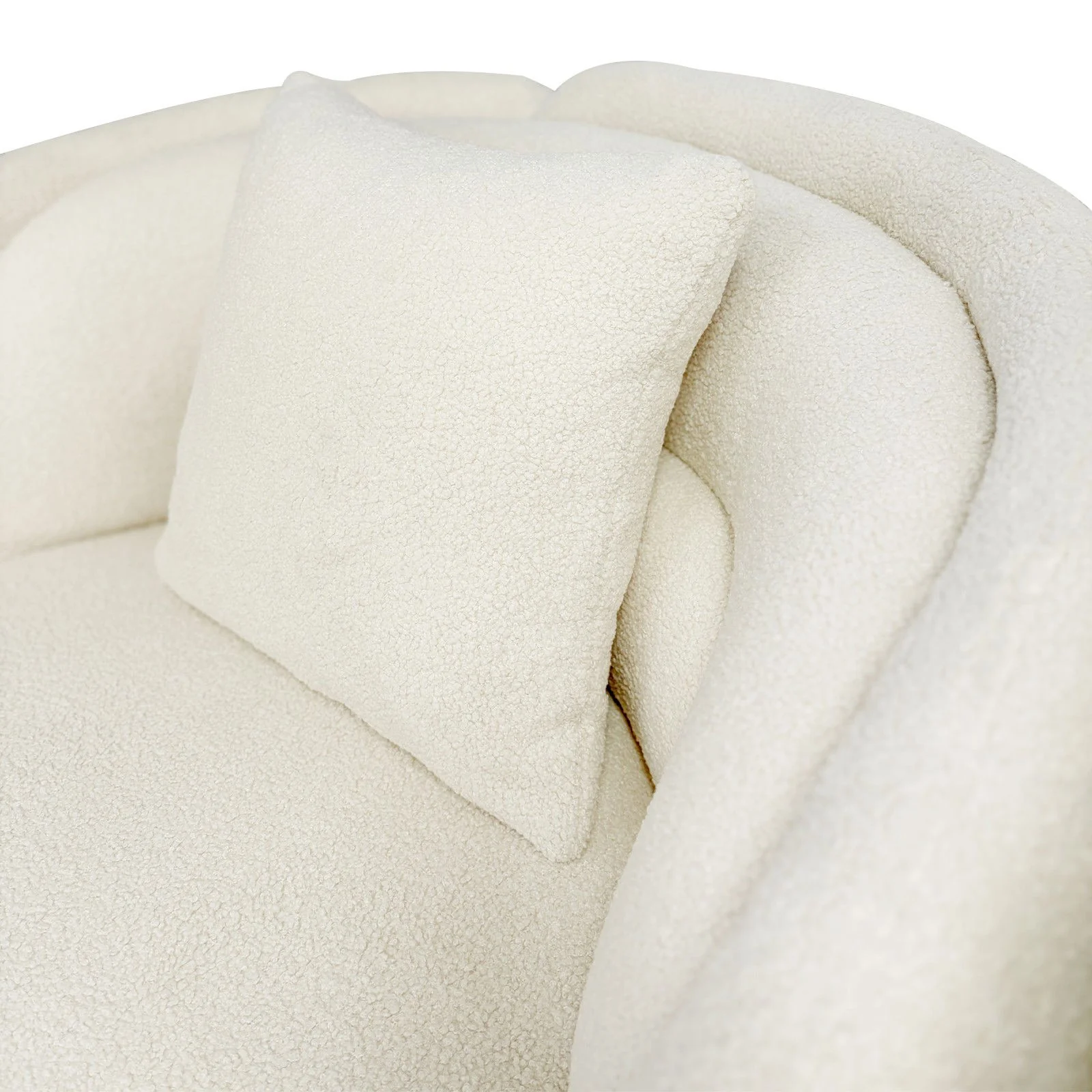 Tulip Blossom Boucle Swivel Lounge Armchair - Image 9