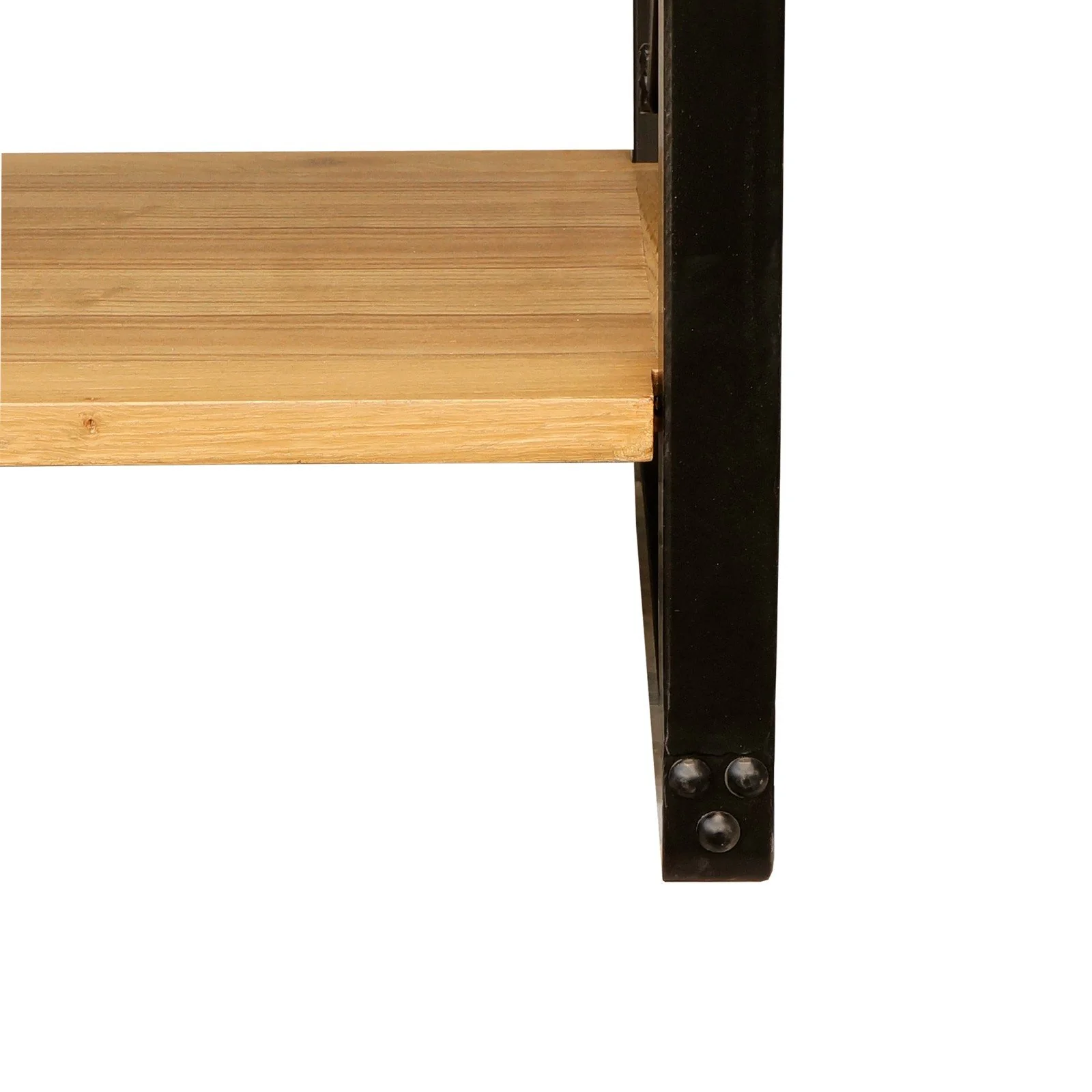 Urban Living Style 5-Tier Open Bookcase – Natural Oak Shelves with Black Iron Cross-Back Frame - Image 10