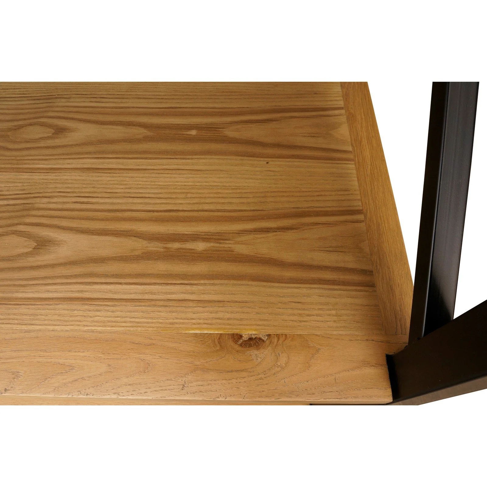 Urban Living Style 5-Tier Open Bookcase – Natural Oak Shelves with Black Iron Cross-Back Frame - Image 11