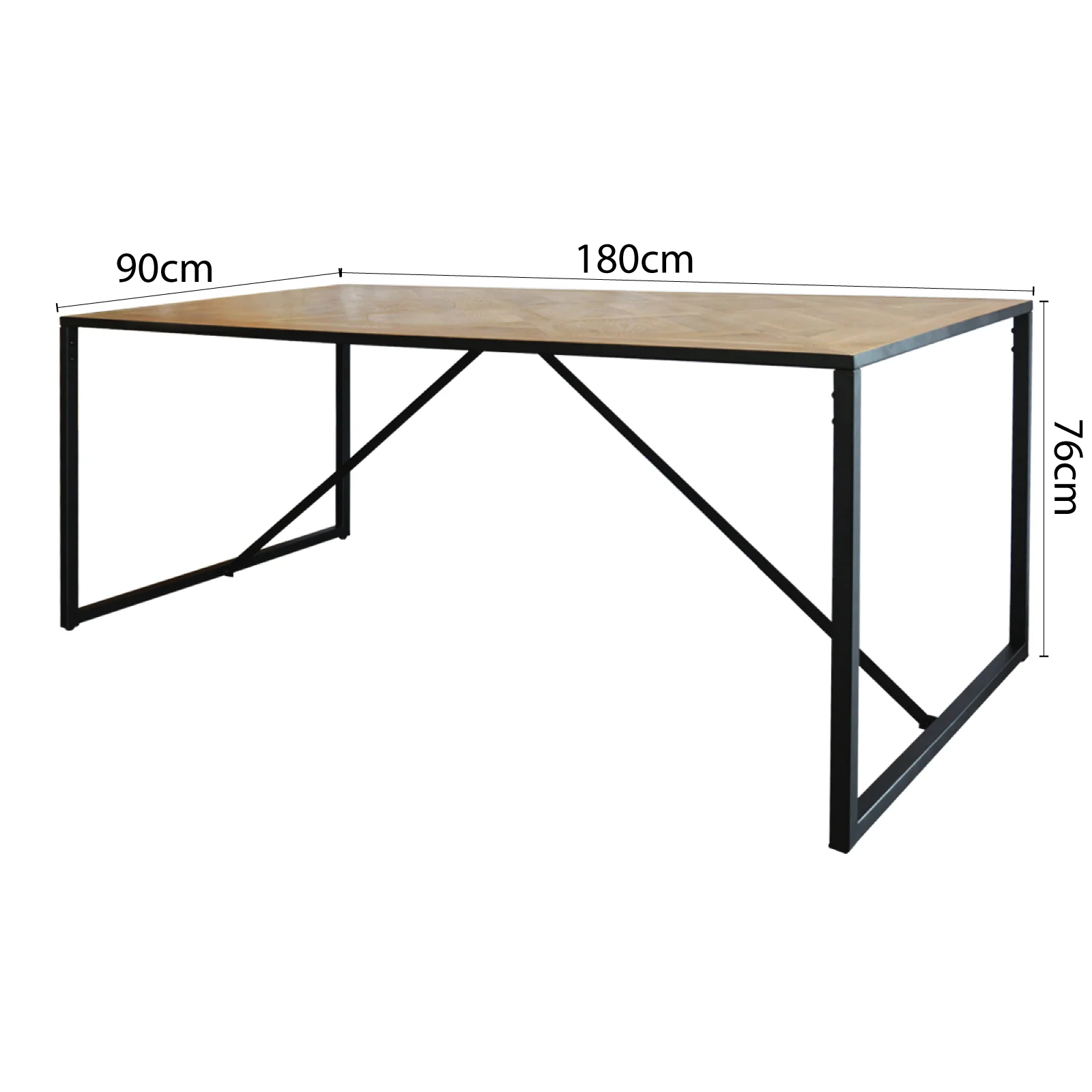 Urban Living Style Loft Parquet Oak Trestle Dining Table - Image 10